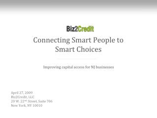Biz2Credit - Improving Capital Access for NJ Businesses