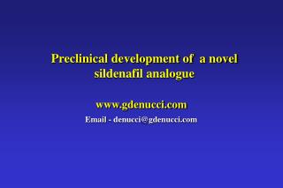 Preclinical development of a novel sildenafil analogue