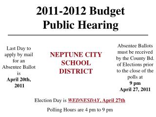 2011-2012 Budget Public Hearing