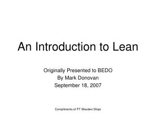 An Introduction to Lean