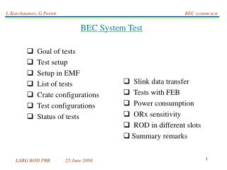 BEC System Test