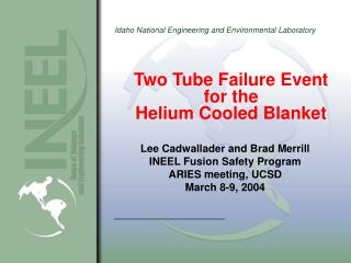 Two Tube Failure Event for the Helium Cooled Blanket