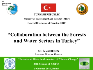 “Forests and Water in the context of Climate Change” 28th Session of COFO