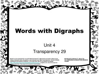 Words with Digraphs