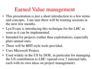 Earned Value management