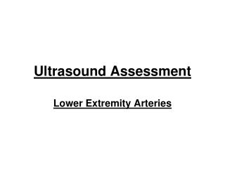 Ultrasound Assessment