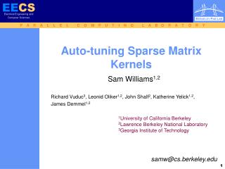 Auto-tuning Sparse Matrix Kernels
