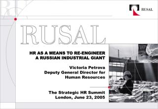 The Strategic HR Summit London, June 23, 2005