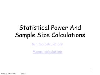 statistical calculations are extensively done with
