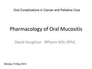 Pharmacology of Oral Mucositis