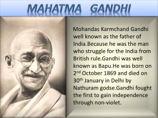 PPT - Mahatma gandhi PowerPoint Presentation, free download - ID:3818415