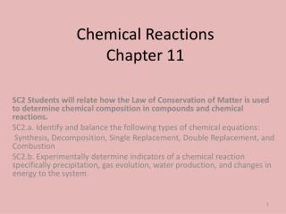 Chemical Reactions Chapter 11