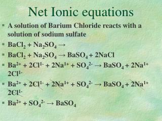 Net Ionic equations