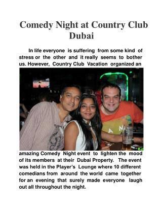 Comedy Night at Country Club Dubai