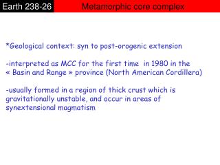 Metamorphic core complex