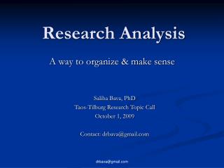 Research Analysis