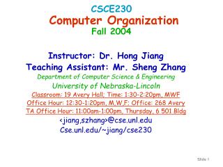 CSCE230 Computer Organization Fall 2004