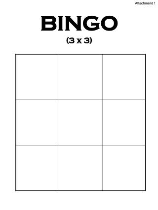BINGO (3 x 3)