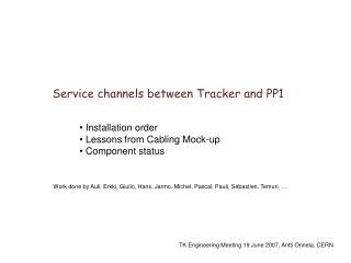 Service channels between Tracker and PP1