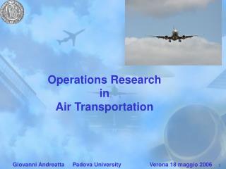 Operations Research in Air Transportation