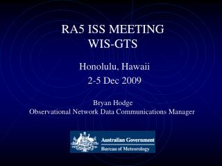 RA5 ISS MEETING WIS-GTS
