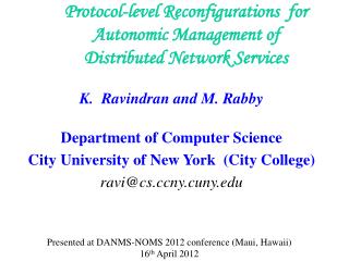 Protocol-level Reconfigurations for Autonomic Management of Distributed Network Services