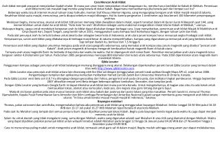 Cara Mencari Arah Kiblat