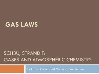 SCH3U, Strand f: Gases and atmospheric chemistry