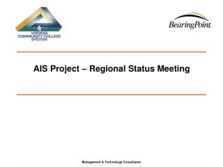 AIS Project – Regional Status Meeting