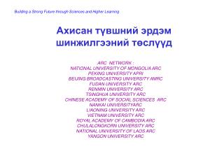Ахисан түвшний эрдэм шинжилгээний төслүүд