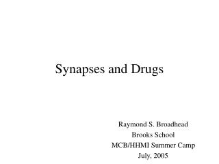 Synapses and Drugs
