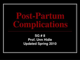 Post-Partum Complications