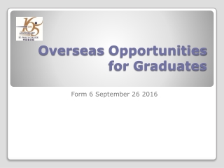 Overseas Opportunities for Graduates