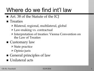 Where do we find int’l law