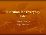 Nutrition for Everyday Life.