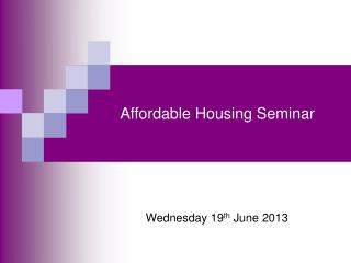 Affordable Housing Seminar