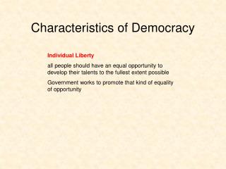 Characteristics of Democracy