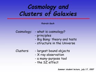 Cosmology and Clusters of Galaxies