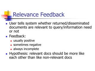 Relevance Feedback