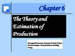 The Theory and Estimation of Production