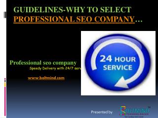 Guidelines- Why to select a professional seo company