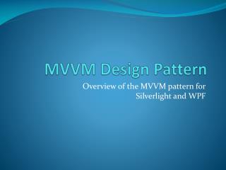 MVVM Design Pattern