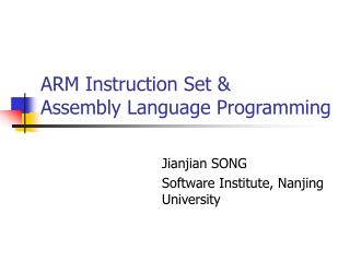 ARM Instruction Set & Assembly Language Programming