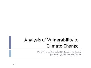 Analysis of Vulnerability to Climate Change
