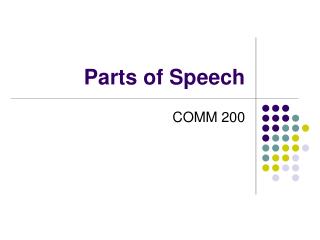 Parts of Speech
