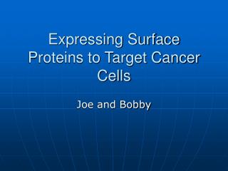 Expressing Surface Proteins to Target Cancer Cells