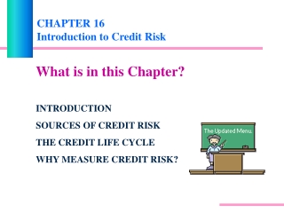 CHAPTER 16 Introduction to Credit Risk