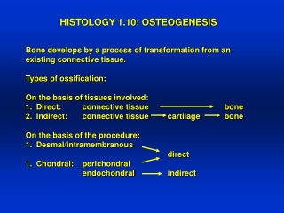 HISTOLOGY 1.10: OSTEOGENESIS