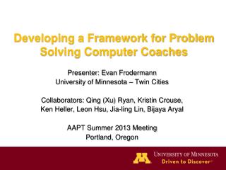 Developing a Framework for Problem Solving Computer Coaches