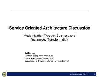 Service Oriented Architecture Discussion